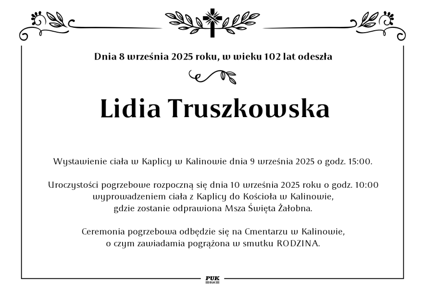 Lidia Truszkowska - nekrolog